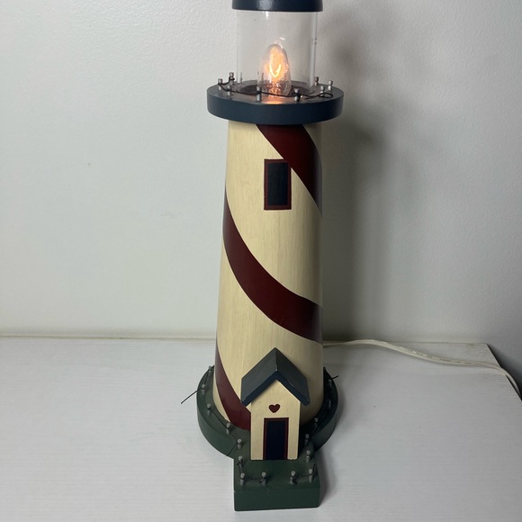 nce Other - NCE Nautical Lighthouse Table Lamp Wood Coastal Beach Decor Working Light